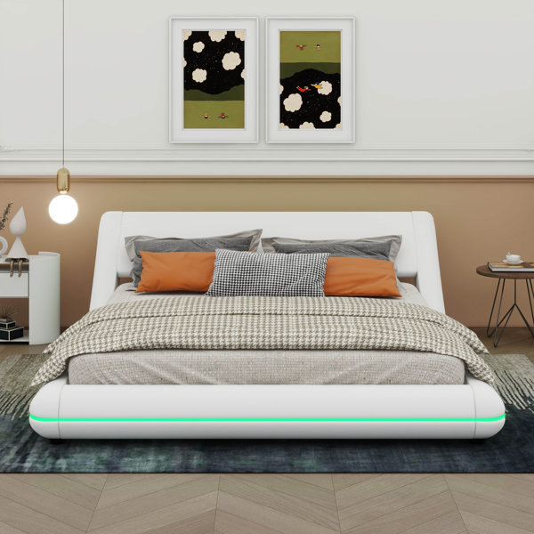 Wrought Studio Keryl Upholstery Platform Bed Frame with Sloped ...